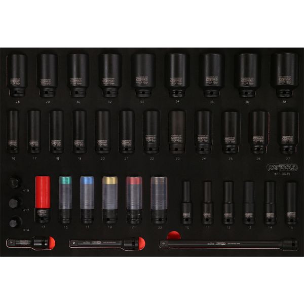 KS Tools PERFORMANCEplus Werkzeugsatz 39-teilig 1/2' Kraft-Stecknüsse, 811.0039