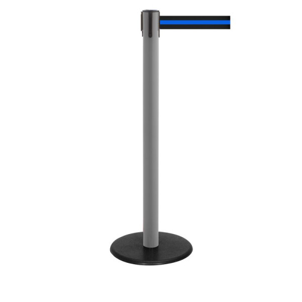 Stein HGS Personenleitsystem -P-Line Famous-, anthrazit, schwarz/blau/schwarz waagerecht (gestreift), mit Gurtendstück (Standard), Gurtlänge: 4 m, 12818-0702