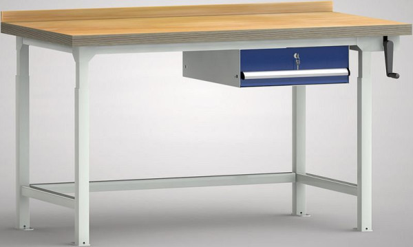 KLW Hydraulik-Profi-Werkbank - 1500 x 800 x 750 - 1050 mm L x T x H, 1 Einzelschublade 150 mm Fh-EA, WPHL01-15M45-E3D02