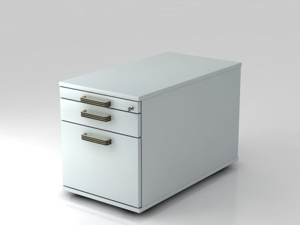 Hammerbacher Rollcontainer 80cm, 1 Schub, 1 HR, Schloss Streifengriff Grau, 42,8x51,2x80 cm, 1/2/6 HE, VTC20/5/5/SG