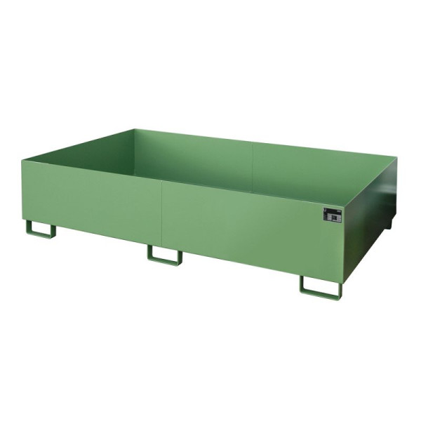 STEIN HGS Regalwanne RW, 1000 Liter, RAL 6011 resedagrün, Gesamthöhe 505 mm, lackiert, ohne Gitterrost, 79217.0016