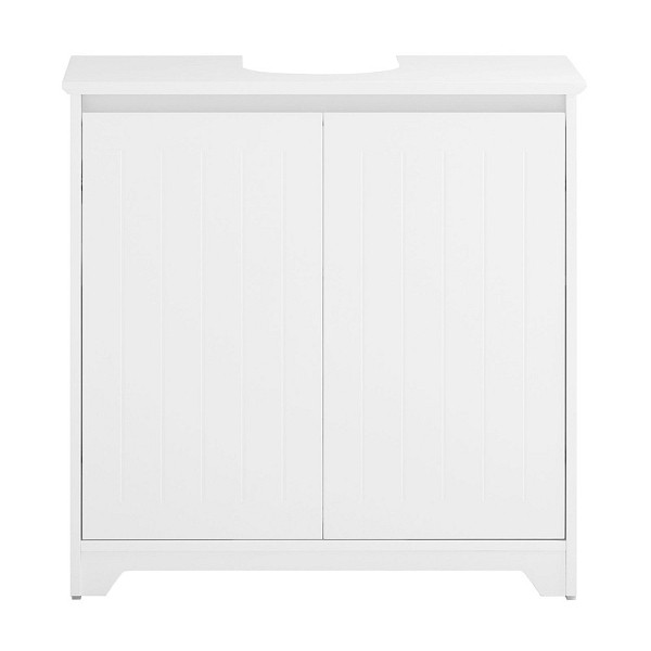 SoBuy Waschbeckenunterschrank mit zwei Türen Weiß 60x30x60 cm, Modern-schlicht, BZR108-II-W