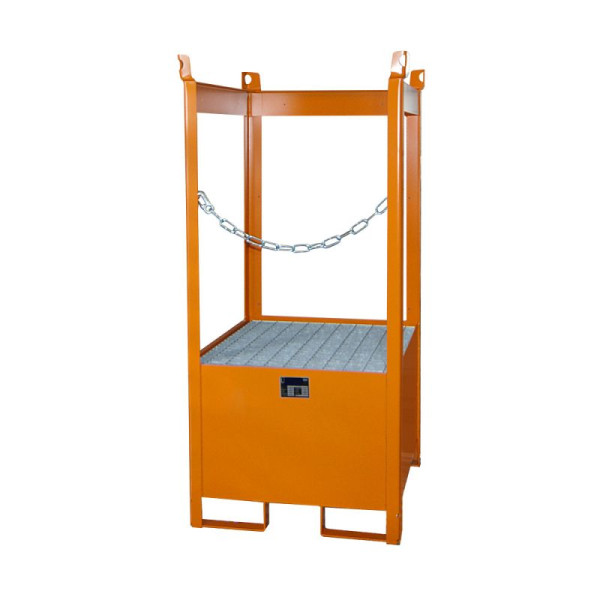 STEIN HGS Fass-Stapelpalette FSP, RAL 2000 gelborange, lackiert, 225 Liter, seitlich offen, 79140.0001