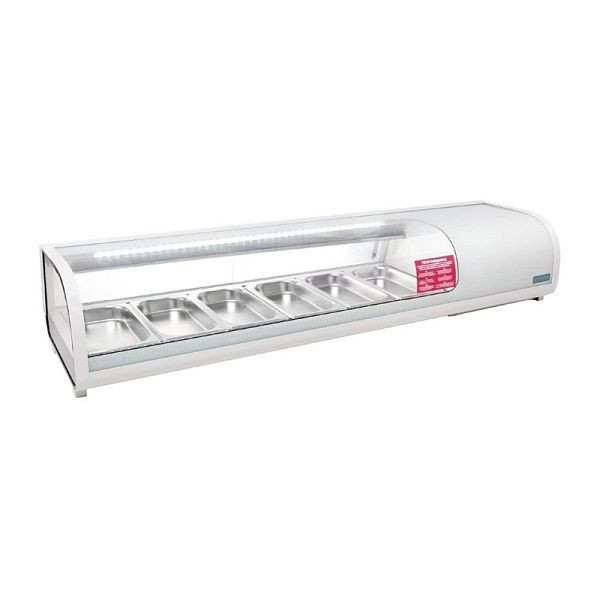Polar Serie G Kühlvitrine für Tapas, Kapazität: 6x GN 1/3, 152,9 cm breit, weiß, CP728