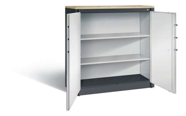 C+P Feuerschutzschrank Certos, H1226xB1200xT500mm, Farbe: Schwarzgrau / Lichtgrau, Klinkengriff, 3 OH, 1181-00 S10552