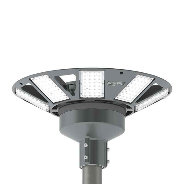 ELSPRO Mastaufsatzleuchte 2.1, 8x45W, 230VAC, grau, 41.574 lm, Mastaufsatz D=60mm, N8GR3860