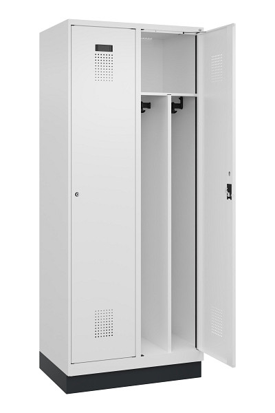 C+P Spind Evolo PLUS, mit Sockel, 2 Abteile, 1950x800x500mm, 9016/9016, Verschluss Zylinderschloss, 049020-22F S10047