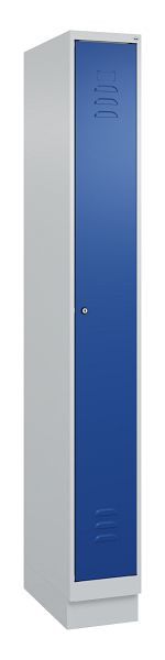 C+P Umkleidespind Classic PLUS, Sockel, 1950x250x500mm, 7035/5010, Zylinderschloss, 080020-19 S10018
