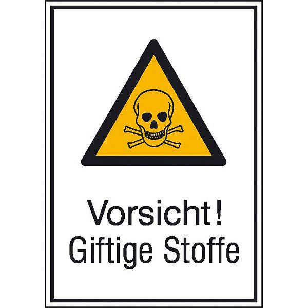 SafetyMarking Warn-Kombischild, Vorsicht! Giftige Stoffe, BxH 13,1x18,5 cm, Folie, selbstklebend, 21.0408
