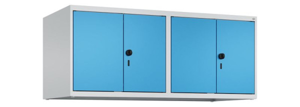 C+P Schrankaufsatz Classic PLUS, C Aufsatzschrank Classic PLUS, 4 Abteile, 500x1200x500mm, 7035/5012, Drehriegel, 080092-40 S10004