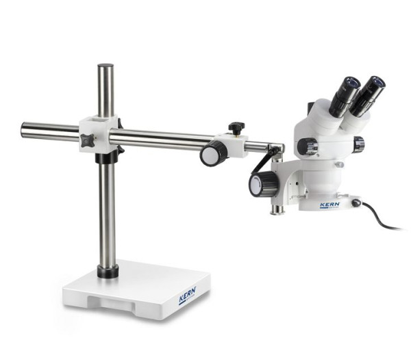 KERN Optics Stereomikroskop-Set, Teleskoparm mit Platte, Greenough 0,7 x - 4,5 x, Binokular, Eyepiece HSWF 10 x / Ø 23mm, OZM 912