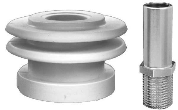 Benkiser Urinal-Verbinder, Gummi für UP-Montage für Innenstutzen 33-35 mm, grau, Anschlussstutzen Durchmesser 19 mm, 7162010