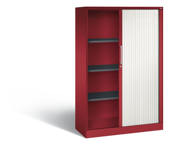 C+P Rollladenschrank Asisto, H1639xB1000xT435mm, Farbe: Rubinrot / Verkehrsweiß, Bügelgriff, 4 OH, 143012-000 S10066