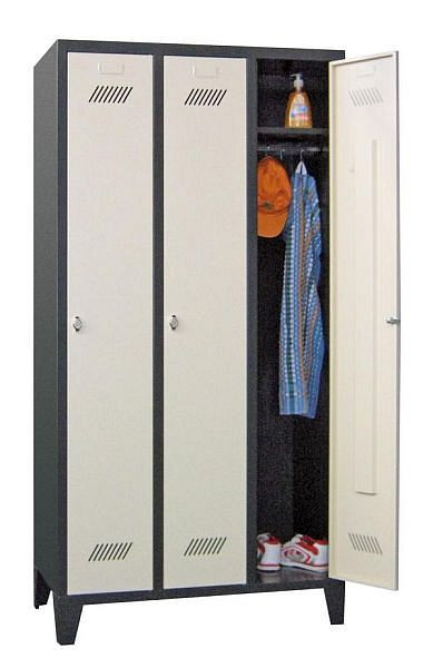Pavoy Kleiderschrank mit Füßen 1850/500/900, 3 Abteile, Drehriegelverschluss, 60201-313-032-905303