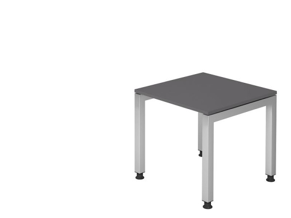 Hammerbacher Schreibtisch U-Fuß eckig 80x80cm Graphit, Rechteckform, schwebende Platte, VJS08/G/S