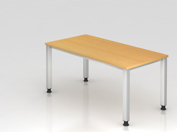 Hammerbacher Schreibtisch 4-Fuß eckig 160x80cm Buche, Rechteckform, VQS16/6/S