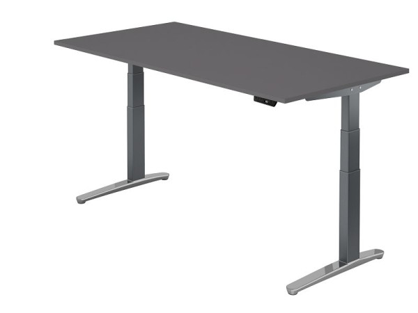 Hammerbacher Sitz-Steh-Schreibtisch elektrisch 200x100cm Graphit/G, Rechteckform, VXBHM2E/G/GC