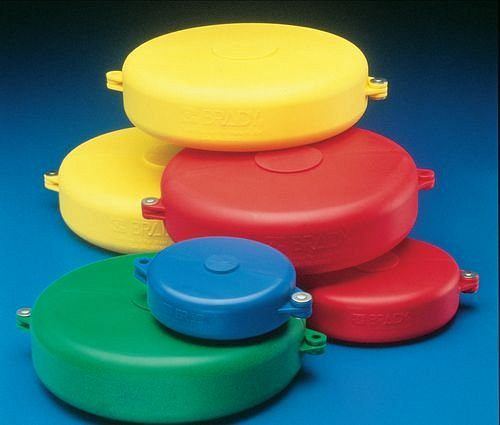 DENIOS Ventil-Absperrung für Handräder mit Durchmesser 25-64 mm, gelb, 209720