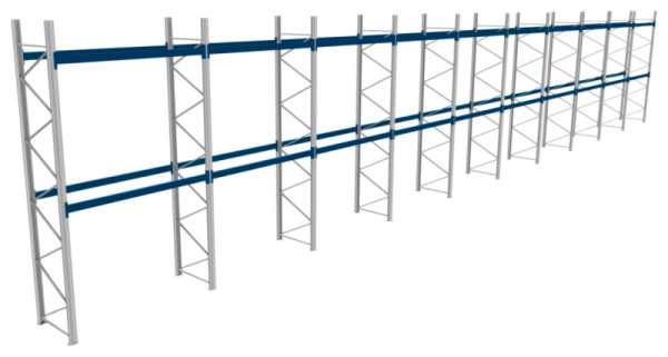 BITO Palettenregal P3 5005x1100x28400 Komplettregal, 2E, 800 RAL5010 U, 56525