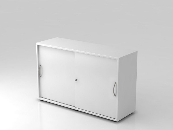 Hammerbacher Schiebetürschrank 2OH 120cm Bogengriff Weiß/Weiß, 120x40x74,8 cm (BxTxH), V1752S/W/W/BM