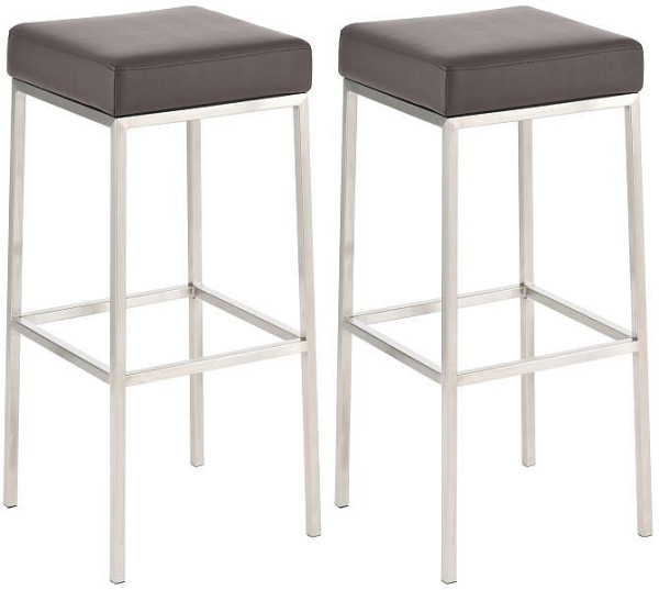 CLP Barhocker Montreal 80 Kunstleder edelstahl, braun, VE: 2 Stück, 314631