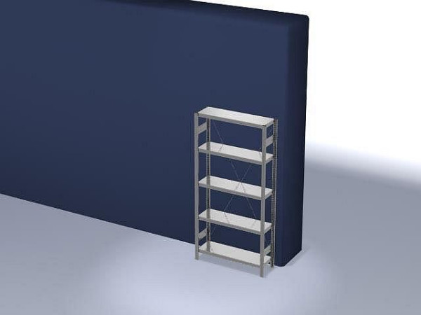 hofe Fachboden-Grundregal, 2000x300x1000 mm, 5 Fachebenen, verzinkt, 220 kg Fachlast, 1600 kg Feldlast, einseitige Bedienung, HZG20310XM