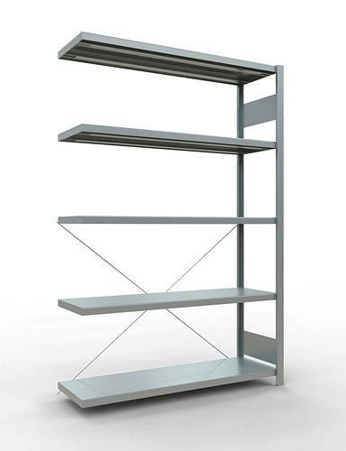 Schulte Fachbodenregal, Anbaufeld, 5 Lagerebenen, Kreuzstrebe, Fachlast 250 kg, 1306 x 436 x 2000 mm, 278762