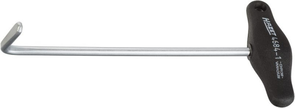 Hazet Abgasanlagen Werkzeug, Haken 40 mm, 9° abgewinkelt, T-Griff aus Kunststoff, Oberfläche: verchromt, Abmessungen / Länge: 209 mm, 4684-1