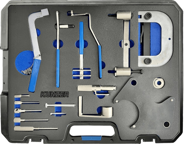 Kunzer Motor-Einstellwerkzeugsatz OPEL / RENAULT / VOLVO Für 1.2-, 1.4-, 1.5-, 1.6-, 1.7-, 1.8-, 1.9-, 2.0-, 2.1-, 2.2-, 2.5-, 2.8- Dieselmotoren, 77M505