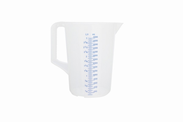 Schneider Messbecher, 3 l, geprägte Skala, blaue Schrift, 200014