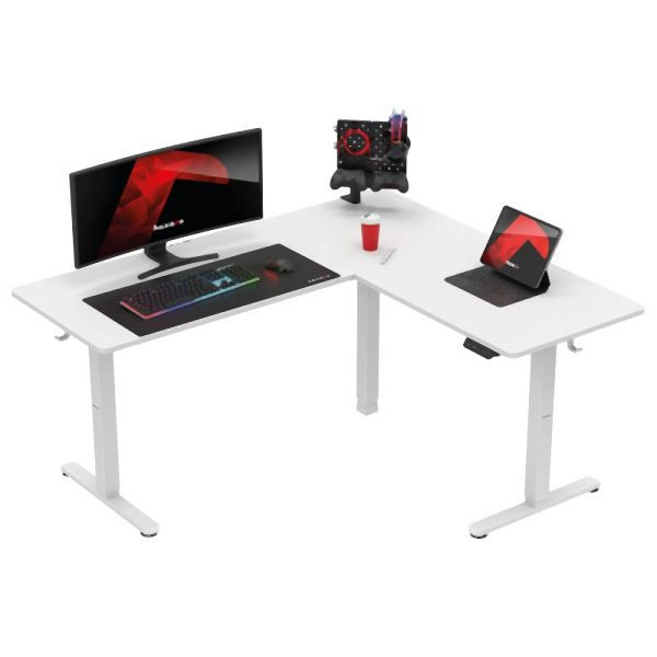 Huzaro Schreibtisch mit elektrisch höhenverstellbarer Platte Hero 9.5, Weiß, HZ-HERO 9.5 WHITE, 5903796019643