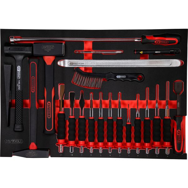 KS Tools PERFORMANCEplus Werkzeugsatz 22-teilig Hammer- und Meißel, 811.0022