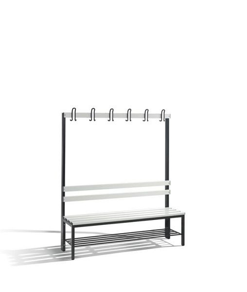 C+P Garderobenbank 1-seitig, H1650xB1500xT400 mm, Schwarzgrau/Lichtgrau, 8051-110 S10184