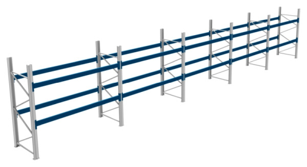 BITO Palettenregal P2 2505x1100x14300 Komplettregal, 2E 1000 RAL5010 U, 55885