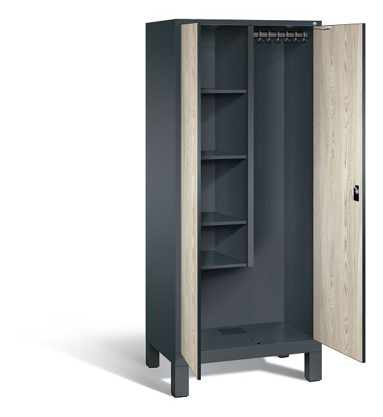 C+P Putzmittel-Spind Evolo, H1850xB810xT500mm, Farbe: Anthrazitgrau / Dekor Sen-Esche, 48110-02 S10101