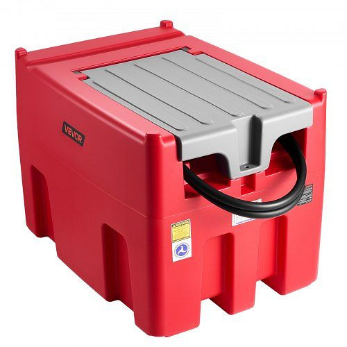 VEVOR Tragbarer Diesel-& Benzintank, 440 L, 45 L/min, mit 12 V Pumpe, 4 m Schlauch, automatische Düse, Rot, CYQYLYXCYQY1Z9EFW001V9