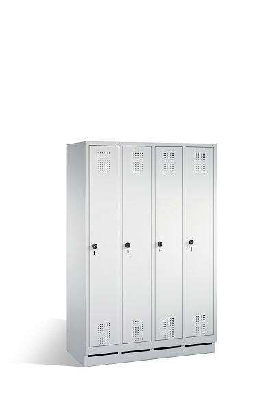 C+P Garderobenschrank Evolo, H1800xB1190xT500mm, Farbe: Lichtgrau, 48020-40 S10305