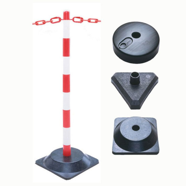 Stein HGS Kettenpfosten -Guarda-, Hartgummi-Fuß, 265 x 265 mm / viereckig, schwarz-gelb, 11754
