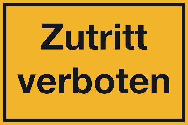 Schilder Klar Grundstücksbeschilderung Zutritt verboten, 300x200x1.5 mm Kunststoff, 876/71