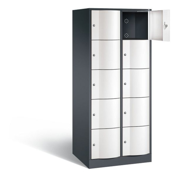 C+P XL-Schließfachschrank Resisto, H1950xB772xT640mm, Farbe: Schwarzgrau / Verkehrsweiß, 8570-273 S10144