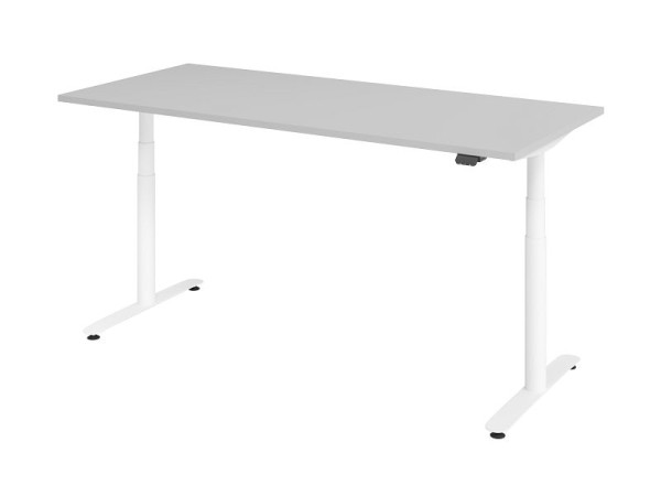 Hammerbacher Sitz-Steh-Schreibtisch elektrisch 180x80cm Grau/Weiß, VXDLR19/5/W