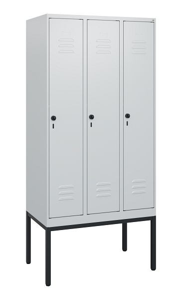 C+P Umkleidespind Classic PLUS, Gestell, 3 Abteile, 1950x900x500mm, 7035/7035, Drehriegel, 0800305-30 S10009