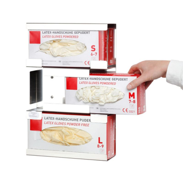 Stein HGS Halterung für Handschuh-/ Handtuchbox, 3 Boxen offen, 390 x 250 x 80 mm, 35999