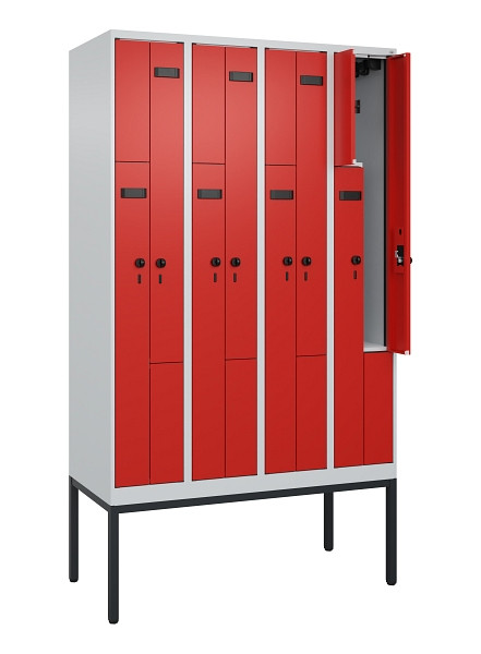 C+P Z-Spind Evolo PLUS, Gestell, 8 Fächer, 2120x1200x500mm, 7035/3020, Drehriegel, 0490337-408 S10012