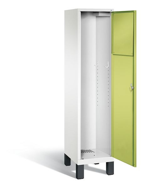 C+P Wäsche-Sammelschrank Evolo, H1850xB420xT500mm, Farbe: Verkehrsweiß / Viridingrün, 48070-210 S10236