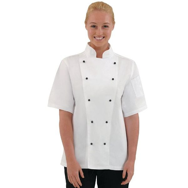 Whites Chicago Kochjacke kurze Ärmel weiß M, Unisex, DL711-M