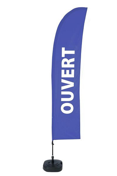 Showdown Displays Beach Flag Budget Wind Komplettset Geöffnet Blau Französisch ECO, BFBL-WT21-17-I490ECO