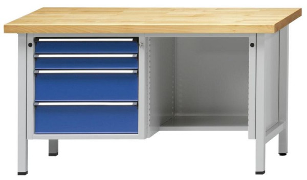 ANKE Werkbänke Kastenwerkbank, Modell 334 V, 1500 x 700 x 840 mm, RAL 7035/5010, KSP 40 mm, 300.684