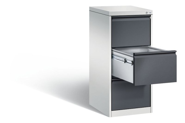 C+P Hängeregistraturschrank Acurado, H1045xB433xT590mm, Farbe: Lichtgrau / Schwarzgrau, Griffleiste, 12423-311 S10017