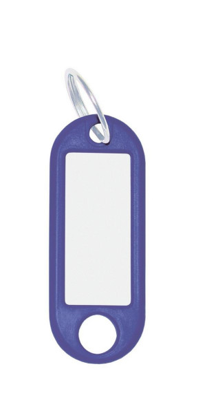 Eichner Schlüsselanhänger aus Kunststoff mit Ring 18 mm, inkl. Beschriftungsetikett, Farbe: Blau, VE: 1 Pack à 100 Stück, 9219-01383-010
